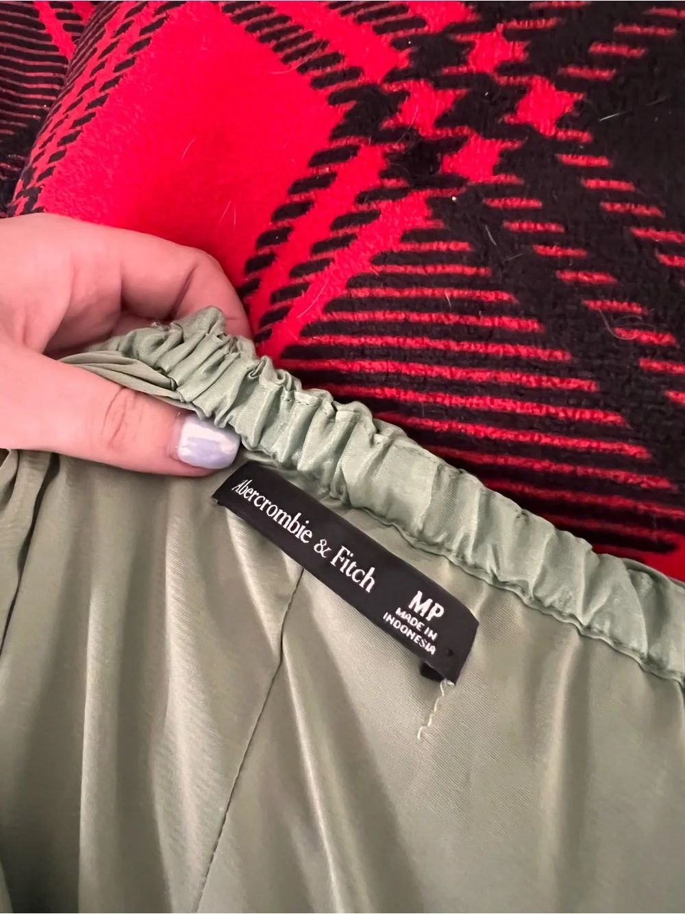 Green Puff Sleeve Midi Dress